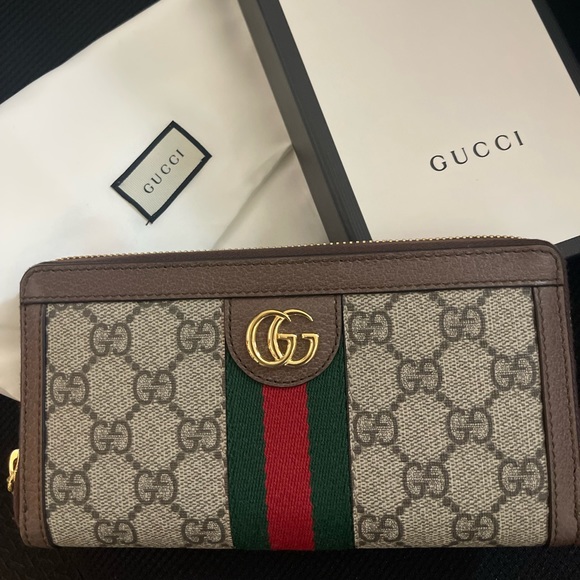 GUCCI.  OPHIDIA GG ZIP AROUND WALLET NWT - Picture 7 of 7